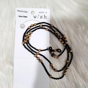 Make a Wish Glasses / Mask Chain in Black and gold color
